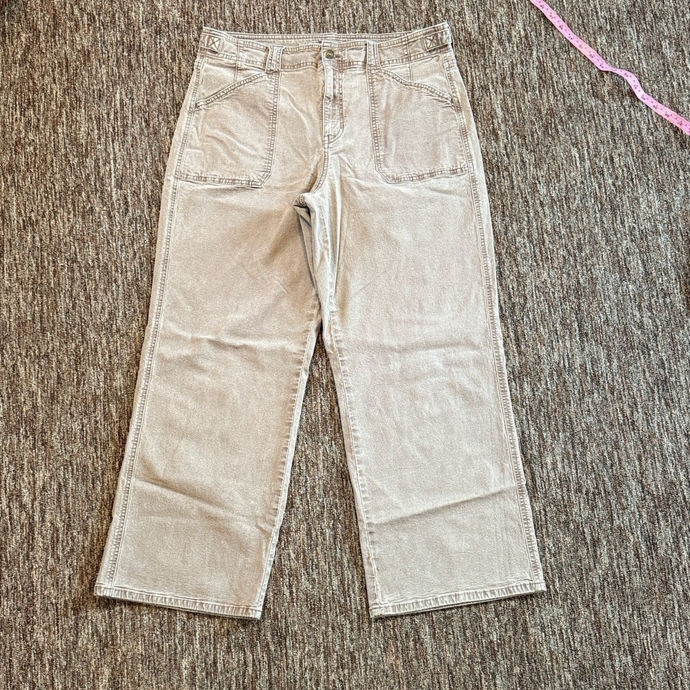 American Eagle Women’s High Waisted Stovepipe Pants Faded Brown Size 14